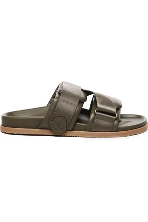 Moncler Buty, Mężczyzna, Zielony, 41 EU, Oliwkowe Sandały z Poliestru i Gumy