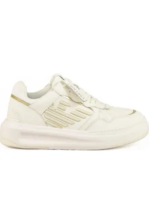 Emporio Armani Buty, Kobieta, Beżowy, 36 EU, Casual Sneakers z Podeszwą z Gumy