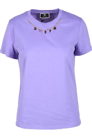 Elisabetta Franchi Koszulki, Kobieta, Fioletowy, S, Tshirt