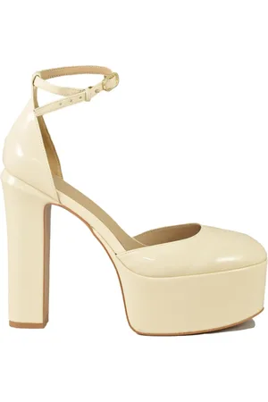 Twin-Set Buty, Kobieta, Beżowy, 38 EU, Lakierowany Sandał z Wysokim Obcasem