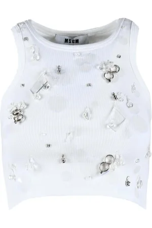 Msgm Koszulki, Kobieta, Biały, S, Top