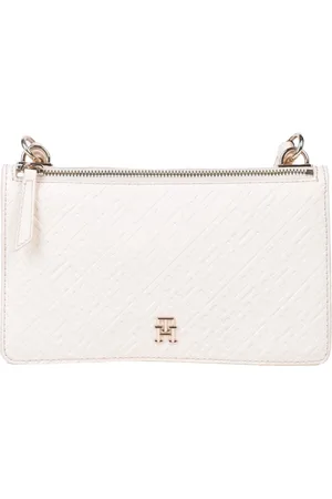 Tommy Hilfiger Torebki, Kobieta, Biały, ONE SIZE, Stylowa torebka ręczna z zamknięciem na zamek błyskawiczny