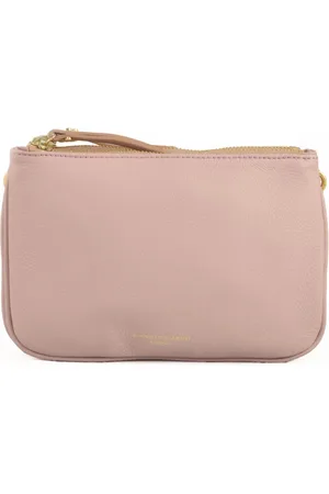Gianni chiarini Torebki, Kobieta, Różowy, ONE SIZE, Skórzana torba na ramię z zamkami błyskawicznymi