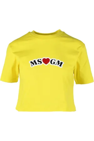 Msgm Koszulki, Kobieta, Żółty, L, Tshirt