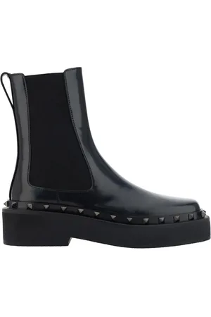 VALENTINO GARAVANI Buty, Kobieta, Czarny, 36 1/2 EU, Skóra, Rockstud M-Way Chelsea Botki