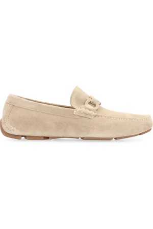 Salvatore Ferragamo Buty, Mężczyzna, Beżowy, 44 EU, Zamsz, Klasyczne Mokasynyy zamszowe Okrągły Nosek Calf