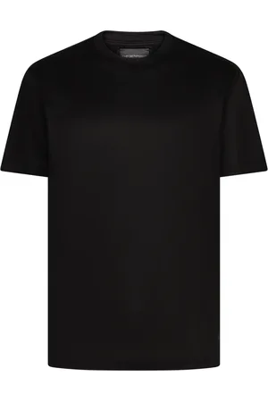 Emporio Armani Koszulki, Mężczyzna, Czarny, S, Żakardowy crew-neck T-shirt