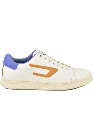 Diesel Buty, Mężczyzna, Biały, 43 EU, Skórzane Sneakersy - Podeszwa z Gumy