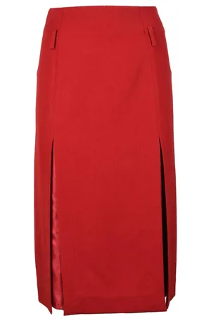 Victoria Beckham Spódnice, Kobieta, Czerwony, L, Elegancka Spódnica Longuette z Zamkiem