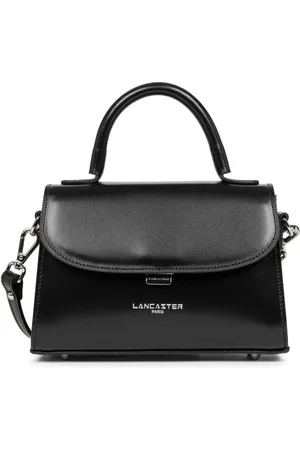 Lancaster Torebki, Kobieta, Czarny, ONE SIZE, Czarna skórzana torba na ramię z klapą
