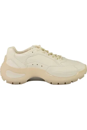 Sportmax Buty, Kobieta, Biały, 40 EU, Skórzane Sneakersy z Podeszwą z Gumy