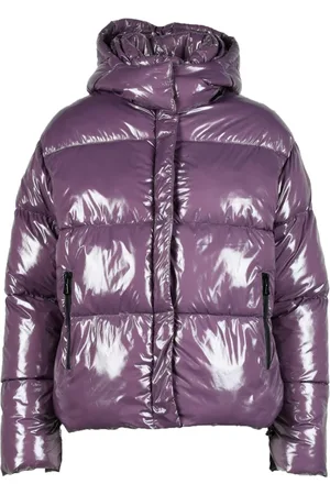 Canadian Classics Kurtki, Kobieta, Fioletowy, M, Nylon, Krótka Kurtka Pikowana z Zamkiem