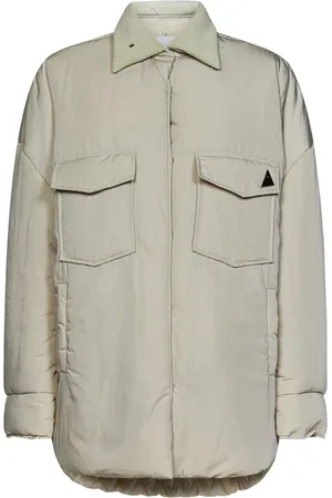The Attico Kurtki, Kobieta, Beżowy, S, Nylon, Ivory Oversize Pikowana Kurtka z Nylonu