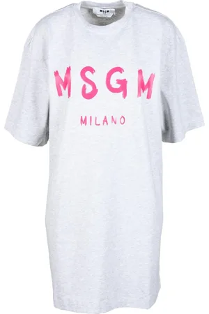 Msgm Sukienki, Kobieta, Szary, S, Sukienka bawełniana dla kobiet