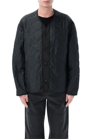 OAMC Kurtki, Mężczyzna, Czarny, M, Nylon, Czarny Pikowany Combat Liner Odzież wierzchnia