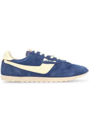 Autry Buty, Mężczyzna, Niebieski, 40 EU, Nylon, Kontrastowe Skórzane Buty Sportowe