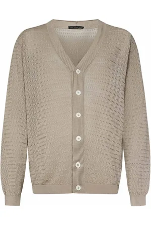 LOW BRAND Swetry, Mężczyzna, Beżowy, XL, Sweter z dekoltem w serek w kolorze piaskowym