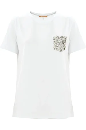 Kocca Koszulki, Kobieta, Biały, M, T-shirt z naszytymi kryształkami