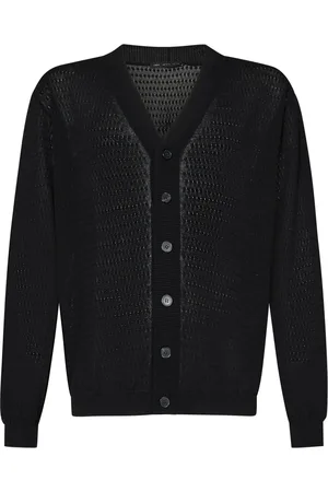 LOW BRAND Swetry, Mężczyzna, Czarny, 2XL, Czarny Sweter z Dekoltem w serek Ss 25