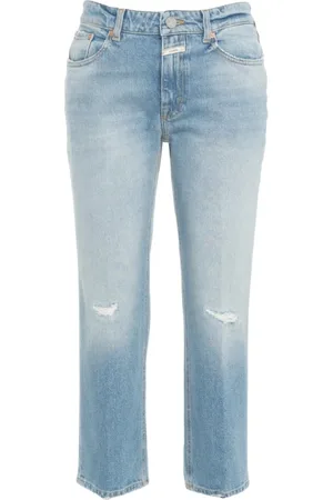 Closed Jeansy, Kobieta, Niebieski, W27, Denim, Niebieskie Jeansyy Straight Leg Milo