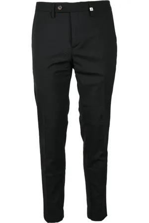 MYTHS Spodnie, Mężczyzna, Czarny, L, Eleganckie Spodnie z Wełny Stretch