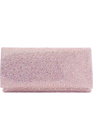 Twentyfour Torebki, Kobieta, Różowy, ONE SIZE, Srebrna Kryształowa Clutch