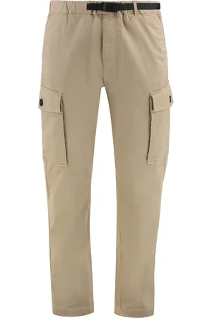Woolrich Spodnie, Mężczyzna, Beżowy, W31, Spodnie cargo z paskiem z bawełny