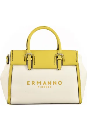 ERMANNO SCERVINO Torebki, Kobieta, Beżowy, ONE SIZE, Torba na ramię z płótna z zapięciem na magnes