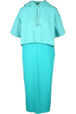SEMICOUTURE Sukienki, Kobieta, Zielony, S, Sukienka Damska Styl Bluza