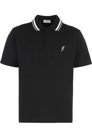 Salvatore Ferragamo Koszulki, Mężczyzna, Czarny, S, Polo z Bawełny z Żebrowanym Kołnierzem