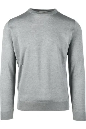 FILIPPO DE LAURENTIIS Swetry, Mężczyzna, Szary, L, Kaszmir, Kaszmirowy Bawełniany Sweter Pullover