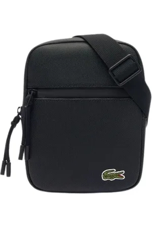Lacoste Torebki, Mężczyzna, Czarny, ONE SIZE, Poliester, Dziecięca Torba na Ramię z Kanwy i Zamkiem
