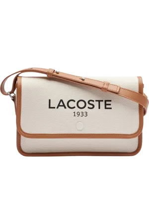 Lacoste Torebki, Kobieta, Biały, ONE SIZE, Heritage Canvas Torba na Ramię Naturalny Brąz