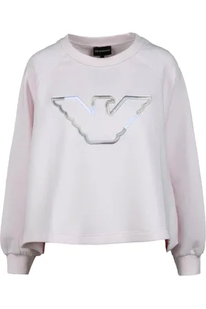 Emporio Armani Bluzy, Kobieta, Różowy, S, Bawełna, Casual Bluza Bawełna Elastan