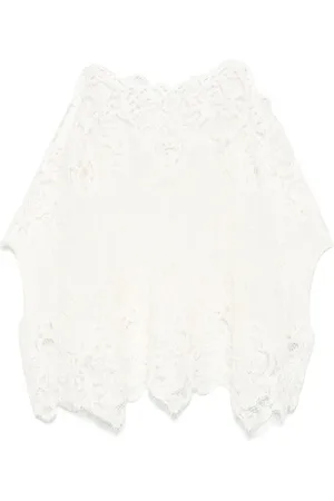 ERMANNO SCERVINO Bluzki, Kobieta, Biały, S, Kaszmir, Biała Sweter Elegancki Design