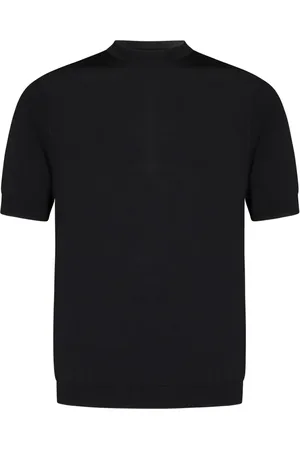 LOW BRAND Koszulki, Mężczyzna, Czarny, M, Czarny Sweter z Dekoltem Crewneck i Detalem Intarsia