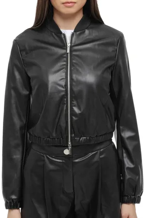 Armani Exchange Kurtki, Kobieta, Czarny, M, Czarna kurtka skórzana Elegancki styl