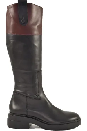 vic matiè Buty, Kobieta, Czarny, 39 1/2 EU, Skórzane kozaki z 5 cm obcasem