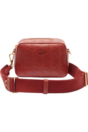 Lacoste Torebki, Kobieta, Czerwony, ONE SIZE, Kompaktowa torba Crossover Maheki Monogram wytłoczony