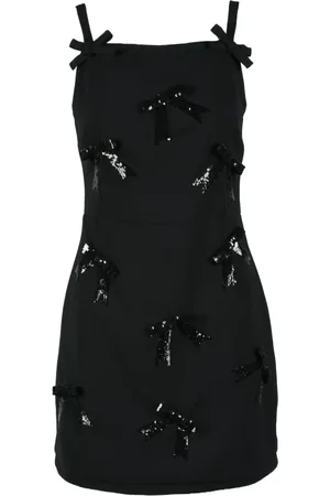 Msgm Sukienki, Kobieta, Czarny, 2XS, Sukienka Damska z Poliestru