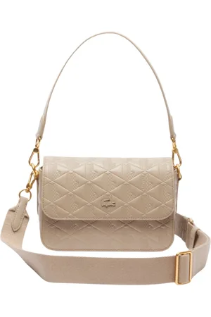 Lacoste Torebki, Kobieta, Beżowy, ONE SIZE, Torebka na ramię z tłoczonym monogramem Simply Taupe