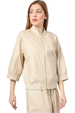 Armani Exchange Kurtki, Kobieta, Beżowy, S, Beżowe Kurtki z 3/4 Rękawami
