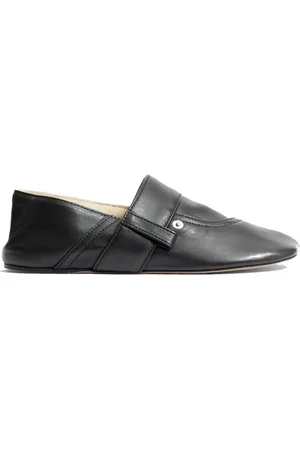 Loewe Buty, Kobieta, Czarny, 38 EU, Czarne Skórzane Kapcie Kwiatowe