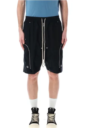 Rick Owens Szorty, Mężczyzna, Czarny, S, Czarne Szorty z Elastycznym Pasem Bauhaus