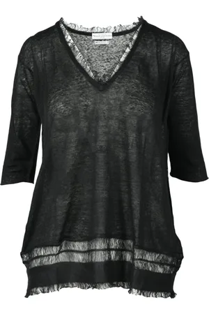 BALLANTYNE Swetry, Kobieta, Czarny, 2XL, Sweter z lnu i wiskozy