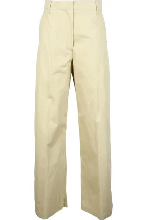 Sportmax Spodnie, Kobieta, Beżowy, XS, Bawełniane Spodnie Casual