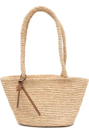 MANEBI Torebki, Kobieta, Beżowy, ONE SIZE, Naturalna Torba Shopper z Rafii