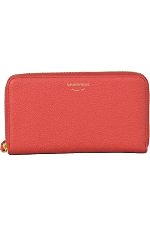 Emporio Armani Akcesoria, Kobieta, Czerwony, ONE SIZE, Portfel skórzany z opisem