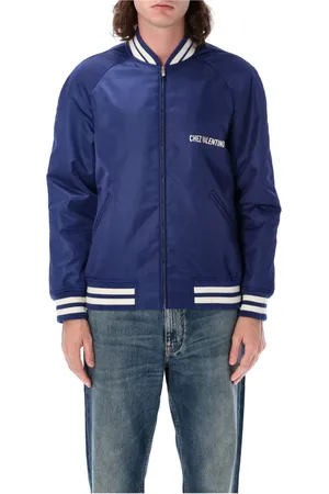VALENTINO GARAVANI Kurtki, Mężczyzna, Niebieski, M, Nylon, Kurtka Bomberka Nylonowa Chez Valentino