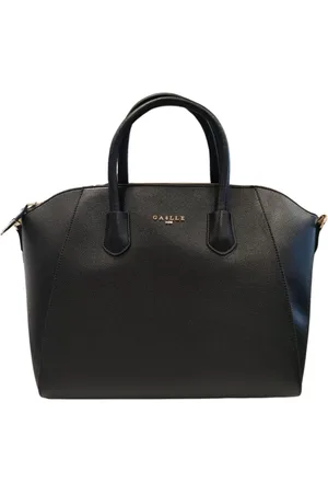 GAËLLE Torebki, Kobieta, Czarny, ONE SIZE, Skóra, Czarna torba shopper z metalowymi detalami